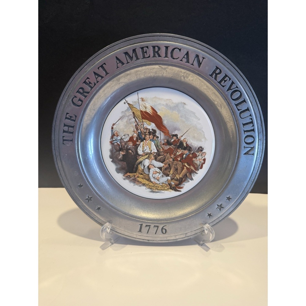 Vintage 1975 Great American Revolution Pewter Plate Battle of Bunker's Hill 1776